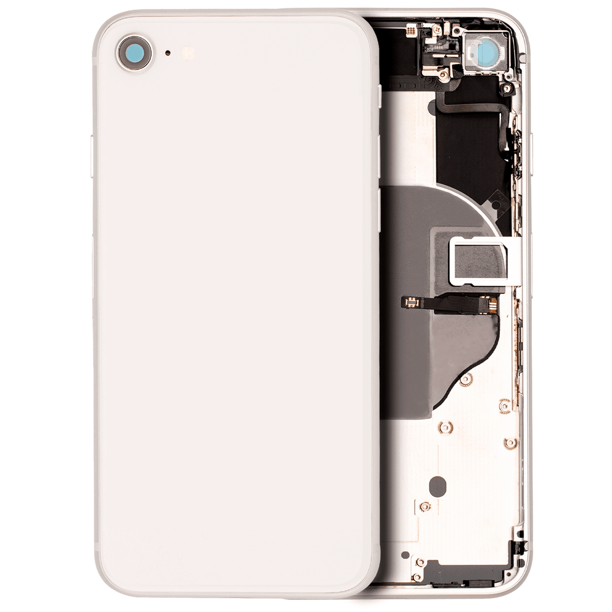 iPhone 8 Back Housing + Small Parts Installed (Silver) – CELL iPhone 8 Back Housing + Small Parts Installed (Silver) – CELL