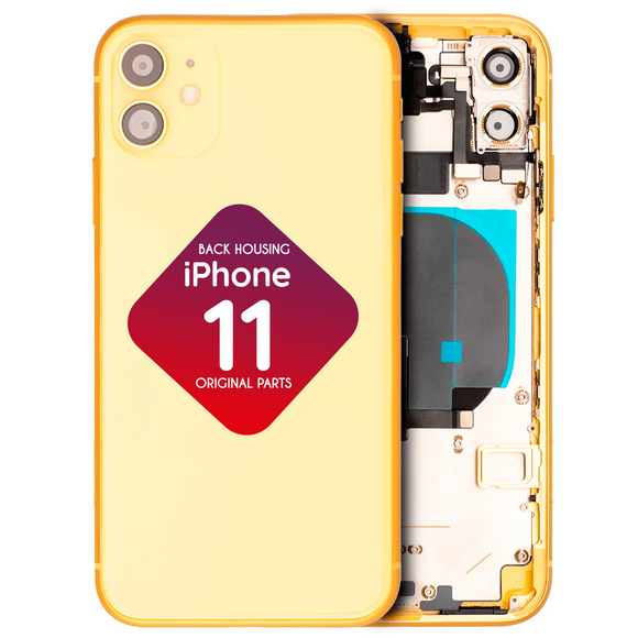 iPhone 11 Back Housing + Small Parts Installed (Yellow)