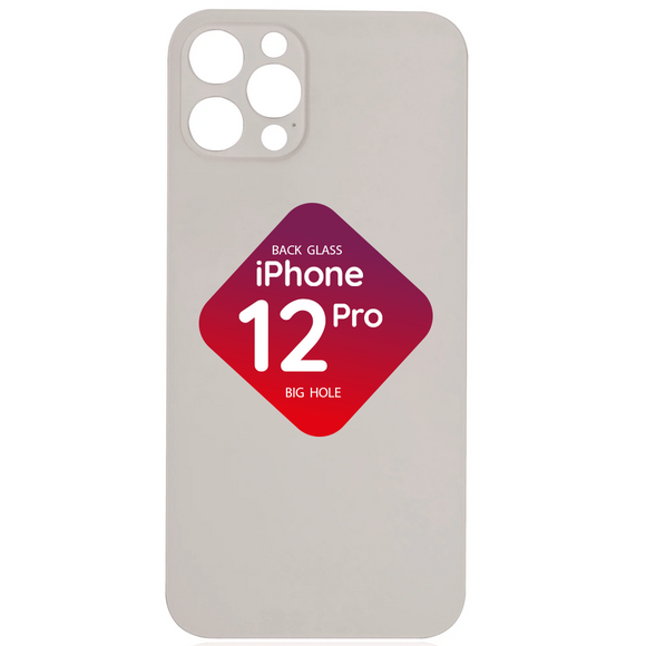 iPhone 12 Pro Back Glass (Big Hole) (Silver)