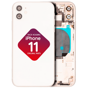 iPhone 11 Back Housing + Small Parts Installed (White)