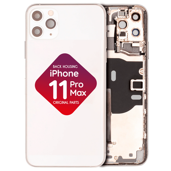 iPhone 11 Pro Max Back Housing + Small Parts Installed (Silver)