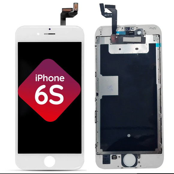 iPhone 6S LCD + Backplate Installed / High Brightness ( White )