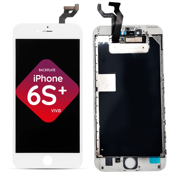 iPhone 6S Plus LCD Vivid ( White ) + Backplate Installed