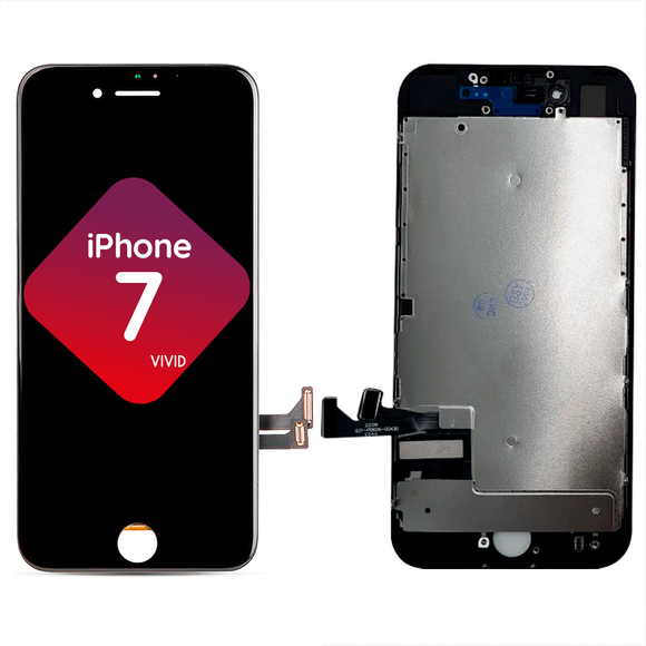 iPhone 7 LCD Vivid ( Black ) + Backplate Installed