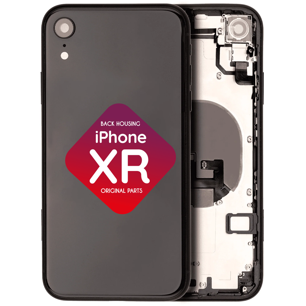 iPhone XR Back Housing + Small Parts Installed (Black