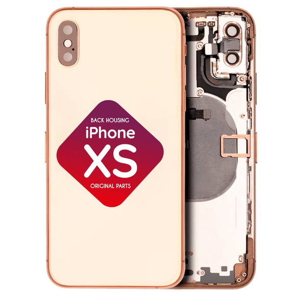 iPhone XS Back Housing + Small Parts Installed (Gold)