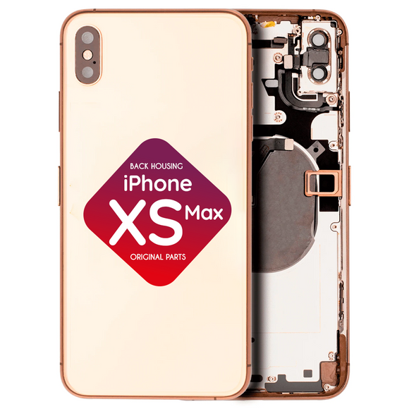 iPhone XS Max Back Housing + Small Parts Installed (Gold)